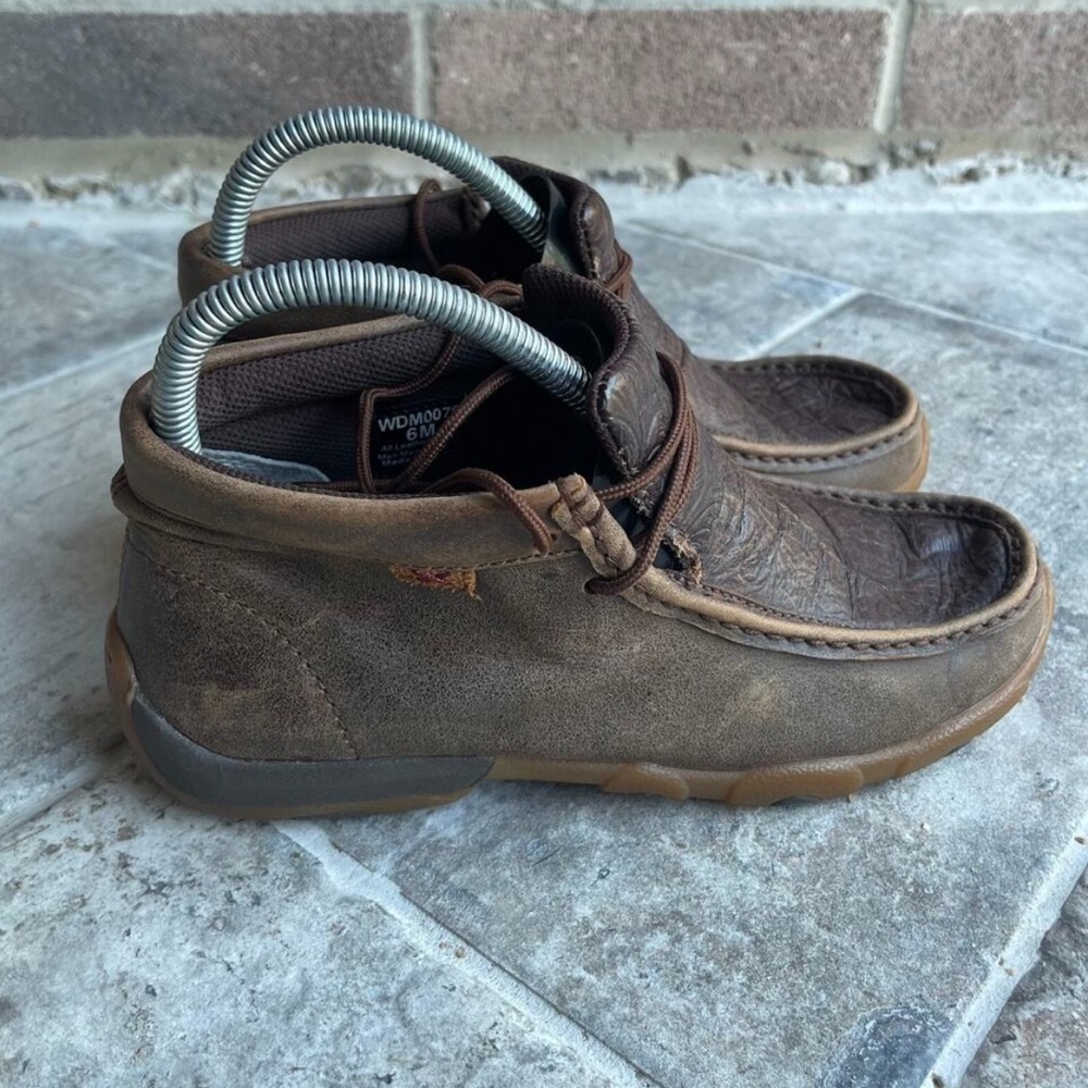 Twisted X Chukka Driving Moc Boots Womens 7.5 M Brown Leather Lace Up